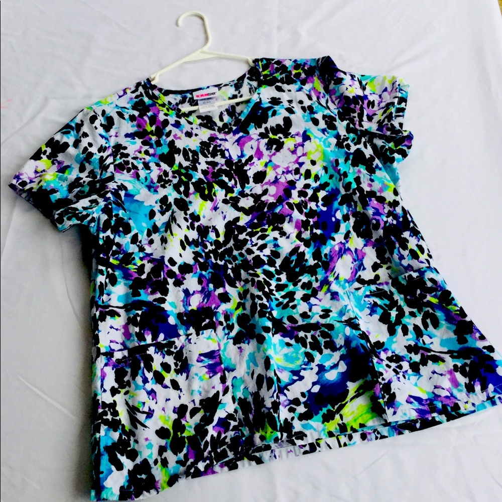 XL Scrubstar Printed Scrub Top